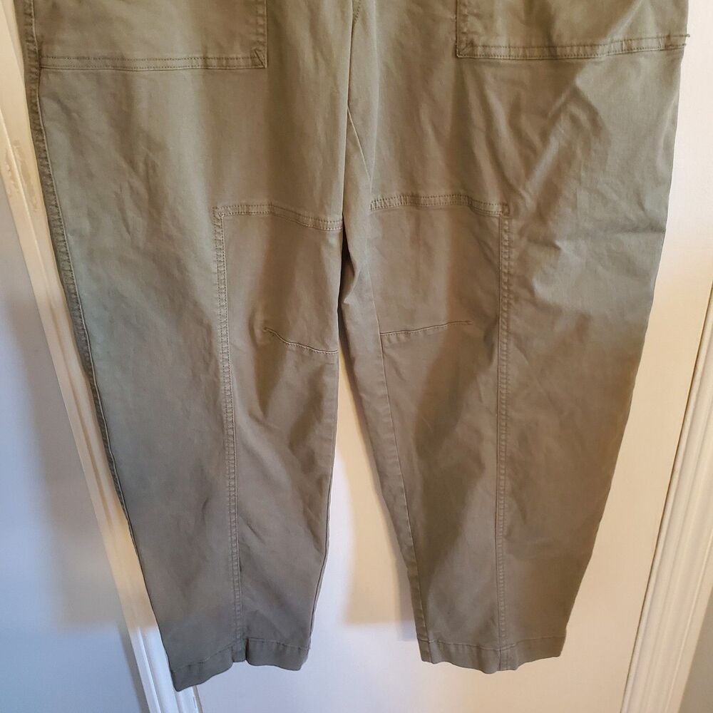 Banana Republic The Barrel Pants Size 14 Long Olive Green Utility Normcore Boho - Picture 4 of 12